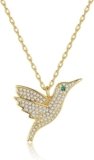 Obidos 14K Gold Plated Dainty Pendant hummingbird Chain Necklace [Prime]