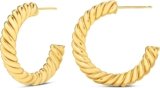Sterling Silver Twisted Rope Hoop Earrings [Amazon]