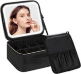 Women’s Chomeiu Makeup Bag with LED Mirror, Travel Makeup Case