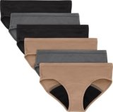 Hanes Girls’ Comfort Hipster Period Underwear, 6-pack [Amazon]
