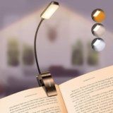 Gritin Rechargeable 9-LED Book Light – Dimmable, 3 Color Modes, Clip-On, 80-Hour Battery