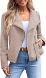 AUTOMET Women’s Faux Leather Suede Cropped Jacket