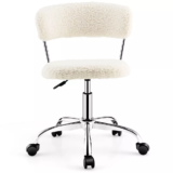 Costway Computer Desk Chair Adjustable Faux Fur Office Chair