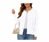 UVPLove Women’s Lightweight Button-Down Cardigan Sweater,White