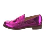 Angela Scott Office Patent Leather Cutout Accent Loafers for Women